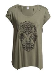 Saint Tropez ASSYMETRIC TOP W FRONT PRINT