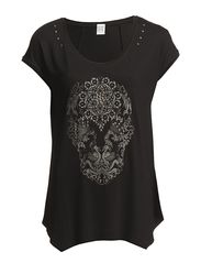 Saint Tropez ASSYMETRIC TOP W FRONT PRINT