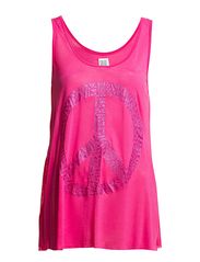 Saint Tropez TANK TOP W GLITTER PEACE SIGN