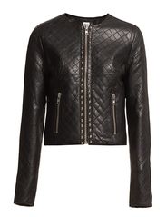 Saint Tropez LEATHER JACKET W QUILT DETAILS
