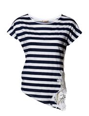 Salsa Striped T-shirt with lace
