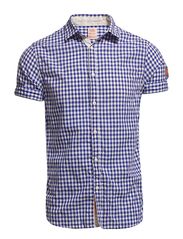 Scotch & Soda S/s shirt with denim check & badge