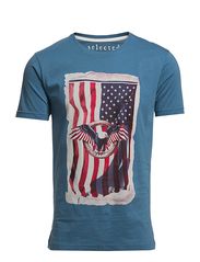 Selected Homme Eagle flag ss o-neck J