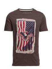 Selected Homme Eagle flag ss o-neck J