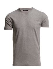 Selected Gizmo ss v-neck NOOS T - Light Grey Melange