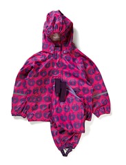 Rainwear set w. Apples - Pink