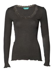 Soft Rebels Round Neck LS - Charcoal Melange