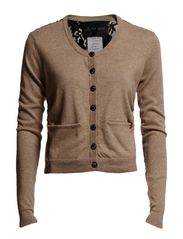 Stella Nova Patchwork Knit Cardigan - Beige melange