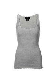 Style Butler Camisole with Thin Lace - Light Grey Melange