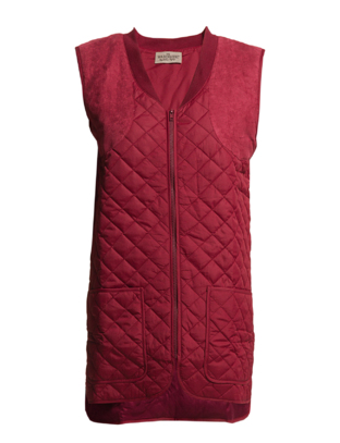 The Wardrobe ROWL QUILT VEST - Wine Red