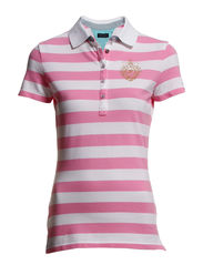 Tommy Hilfiger JOSSE STP POLO SS - BEGONIA PINK/ CLASSIC WHITE