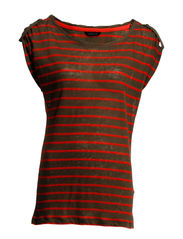 Tommy Hilfiger LORETO STP SCOOP NK - GRAPE LEAF / LANAI ORANGE