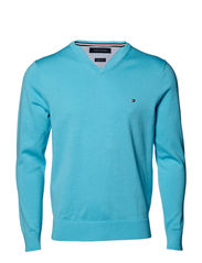 Tommy Hilfiger PACIFIC V-NK CF - FRENCH TURQUOISE