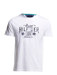 Tommy Hilfiger TurkeyOPICAL TEE S/S RF - CLASSIC WHITE