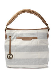 Tommy Hilfiger OPHELIA  SMALL HOBO - GREY STRIPE