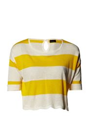 Vero Moda GALOP 2/4 WIDE O-NECK MIX - SNOW WHITE