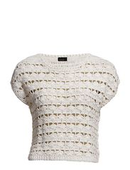 Vero Moda SIENA SS CROCHET BOATNECK VNS - SNOW WHITE