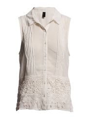 Vero Moda JOLAN SL SHIRT - SNOW WHITE