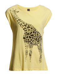 Vero Moda GIRAFFE CAPSLEEVE T-SHIRT - LIMELIGHT