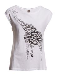 Vero Moda GIRAFFE CAPSLEEVE T-SHIRT - OPT.WHITE