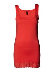 Vero Moda NEW AHA LACE TANK TOP - CAYENNE