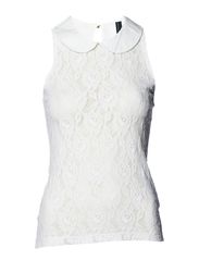 Vero Moda LACEY BABY COLLAR SL TOP - SNOW WHITE