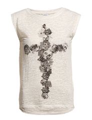 Vero Moda FLOWER CROSS S/L TOP NFS