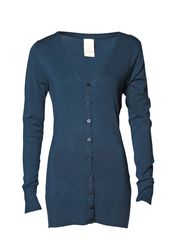 Vila rob long v-neck cardigan - DARK PETROL