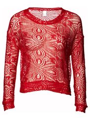 Vila BLONDY TOP - WINTER RED