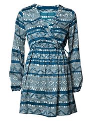 Vila BELLAS PRINTED DRESS - DARK PETROL