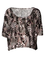 Vila LEAVE ANIMAL TOP - GULL GREY