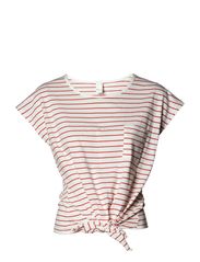 Vila LULLA S/S TIE TOP BP - WHITE