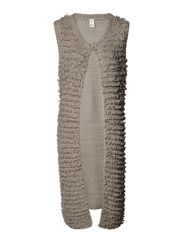 Vila FRAYA KNIT WAISTCOAT - SAND SHELL