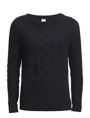 DIEGO CABLE KNIT TOP - MARINE