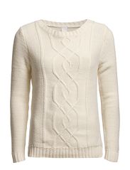 DIEGO CABLE KNIT TOP - OFF WHITE