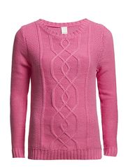 DIEGO CABLE KNIT TOP - PINK CARNATION