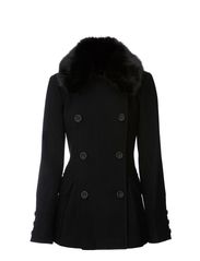 Warehouse Warehouse Faux Fur Trim Reefer Coat