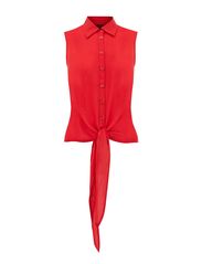 Warehouse Warehouse Tie Front Sleeveless Shirt