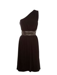 Warehouse Warehouse One Shoulder Beaded Waist Dress