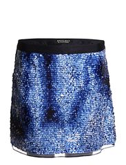 Warehouse Warehouse Blue Printed Sequin Skirt