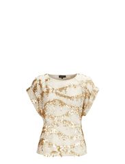 Warehouse Warehouse Woven Lace And Sequin T-Shirt