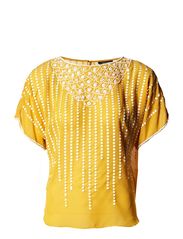 Warehouse Scallop Beaded T-Shirt - Yellow
