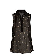 Warehouse Warehouse Sequin Spot Sleeveless Blouse