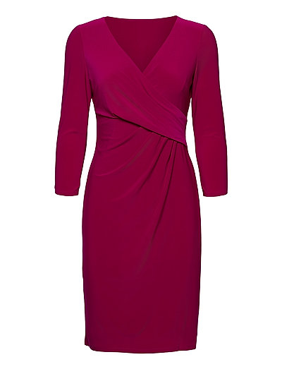 Purple surplice jersey dress