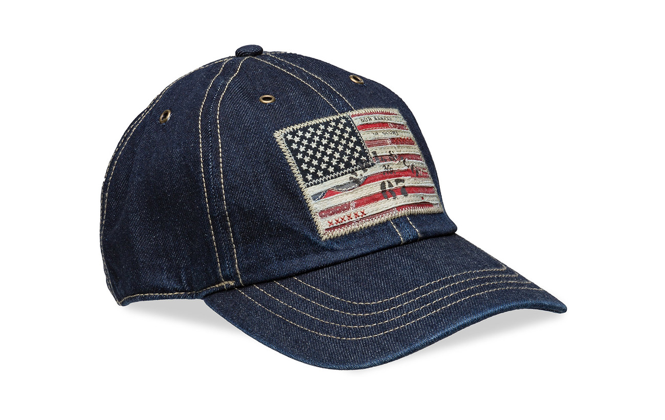 Flag Patch Denim Baseball Cap (Rinse Wash) (75 €) - Polo Ralph Lauren ...