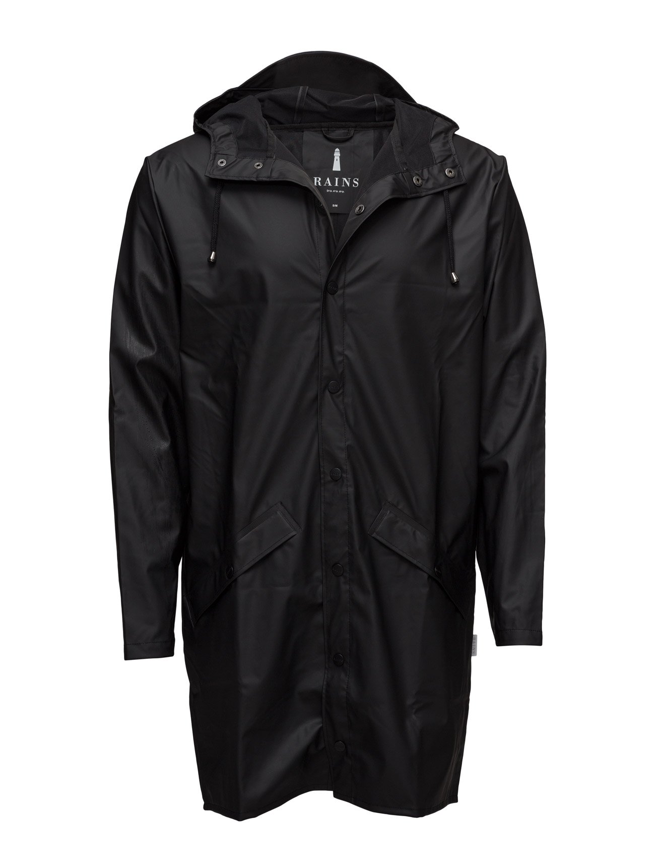 Long Jacket (01 Black) (£89) - Rains | Boozt.com