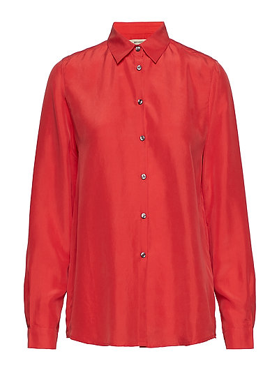 Bright Red Whyred Silk Blouse